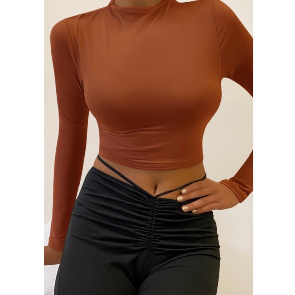 Long sleeve rust top